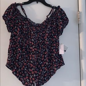 Cropped off the shoulder top